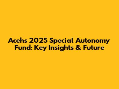 Aceh's 2025 Special Autonomy Fund: Key Insights & Future