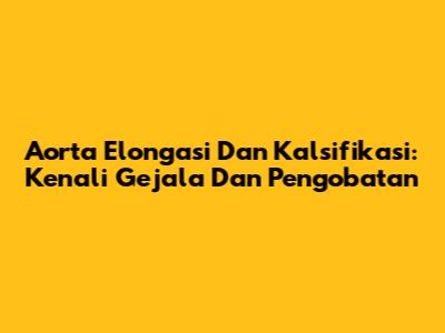 Aorta Elongasi Dan Kalsifikasi: Kenali Gejala Dan Pengobatan