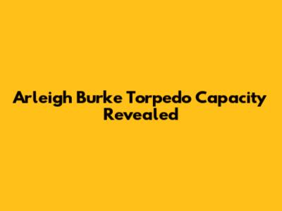 Arleigh Burke Torpedo Capacity Revealed