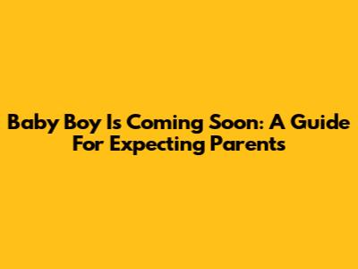 Baby Boy Is Coming Soon: A Guide For Expecting Parents