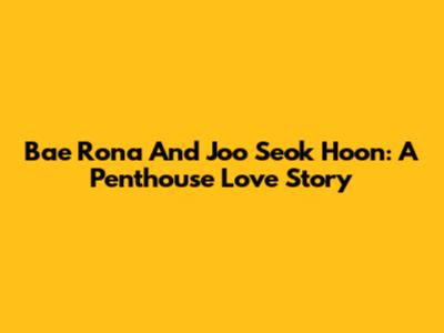 Bae Rona And Joo Seok Hoon: A Penthouse Love Story