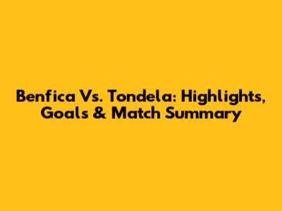 Benfica Vs. Tondela: Highlights, Goals & Match Summary