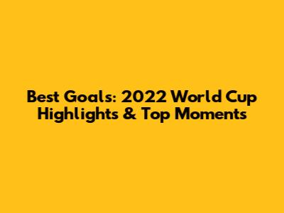 Best Goals: 2022 World Cup Highlights & Top Moments