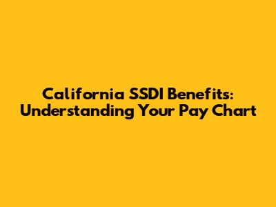 California SSDI Benefits: Understanding Your Pay Chart