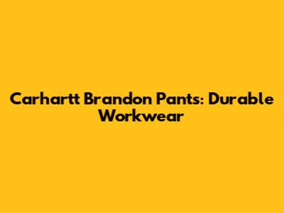 Carhartt Brandon Pants: Durable Workwear