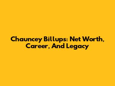 Chauncey Billups: Net Worth, Career, And Legacy
