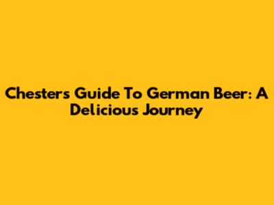 Chester's Guide To German Beer: A Delicious Journey