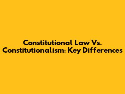 Constitutional Law Vs. Constitutionalism: Key Differences
