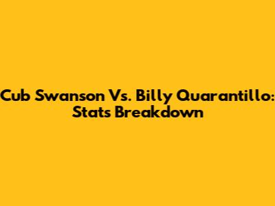 Cub Swanson Vs. Billy Quarantillo: Stats Breakdown