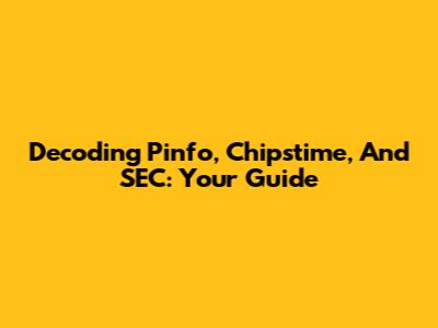 Decoding Pinfo, Chipstime, And SEC: Your Guide