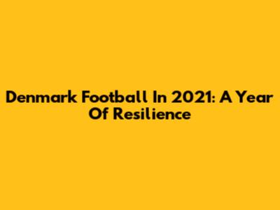 Denmark Football In 2021: A Year Of Resilience
