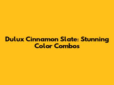 Dulux Cinnamon Slate: Stunning Color Combos