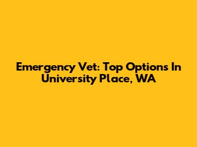 Emergency Vet: Top Options In University Place, WA