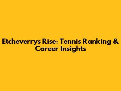 Etcheverry's Rise: Tennis Ranking & Career Insights