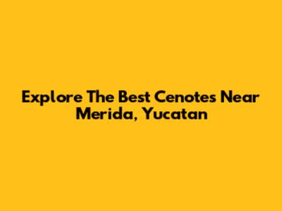 Explore The Best Cenotes Near Merida, Yucatan