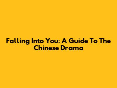 Falling Into You: A Guide To The Chinese Drama