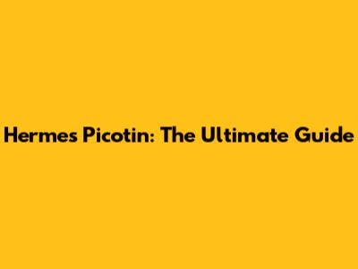 Hermes Picotin: The Ultimate Guide