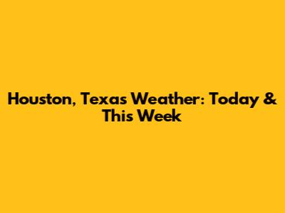 Houston, Texas Weather: Today & This Week