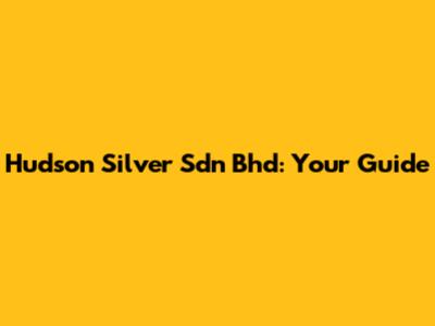 Hudson Silver Sdn Bhd: Your Guide