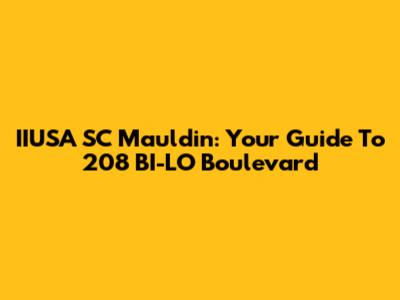IIUSA SC Mauldin: Your Guide To 208 BI-LO Boulevard