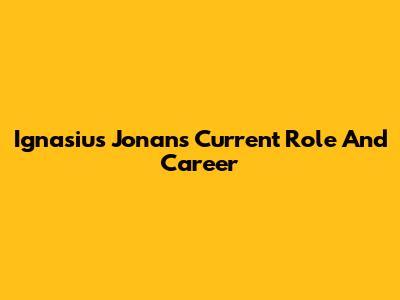 Ignasius Jonan's Current Role And Career