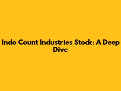 Indo Count Industries Stock: A Deep Dive