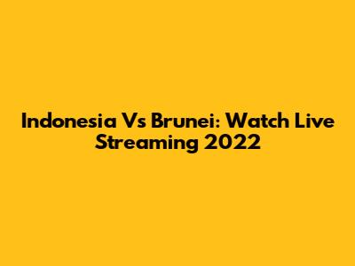 Indonesia Vs Brunei: Watch Live Streaming 2022