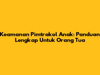 Keamanan Pimtrakol Anak: Panduan Lengkap Untuk Orang Tua