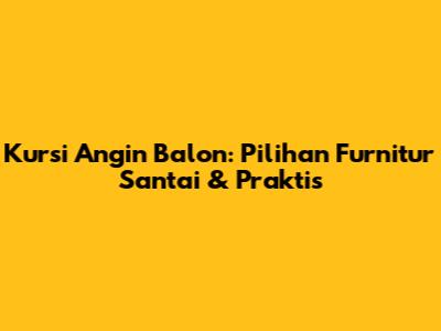 Kursi Angin Balon: Pilihan Furnitur Santai & Praktis