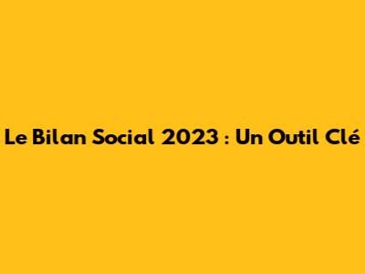 Le Bilan Social 2023 : Un Outil Clé