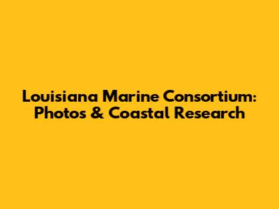 Louisiana Marine Consortium: Photos & Coastal Research