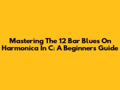 Mastering The 12 Bar Blues On Harmonica In C: A Beginner's Guide