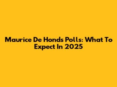Maurice De Hond's Polls: What To Expect In 2025