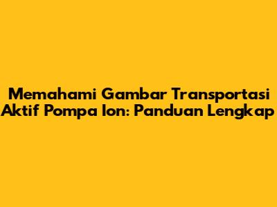 Memahami Gambar Transportasi Aktif Pompa Ion: Panduan Lengkap