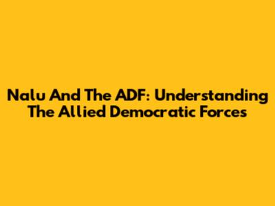 Nalu And The ADF: Understanding The Allied Democratic Forces