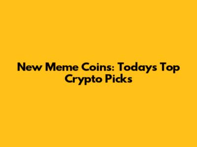 New Meme Coins: Today's Top Crypto Picks