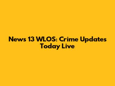 News 13 WLOS: Crime Updates Today Live