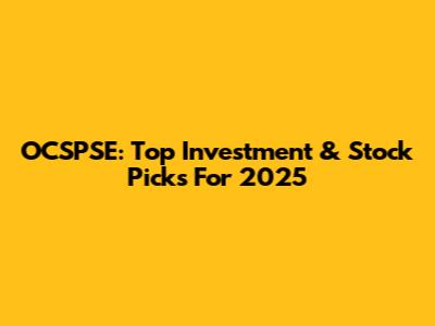 OCSPSE: Top Investment & Stock Picks For 2025