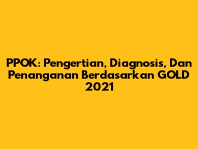 PPOK: Pengertian, Diagnosis, Dan Penanganan Berdasarkan GOLD 2021