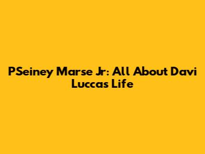 PSeiney Marse Jr: All About Davi Lucca's Life