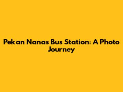 Pekan Nanas Bus Station: A Photo Journey