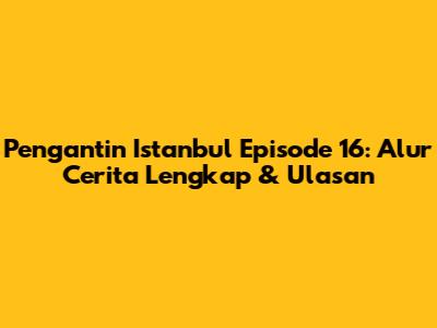 Pengantin Istanbul Episode 16: Alur Cerita Lengkap & Ulasan