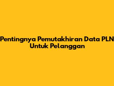 Pentingnya Pemutakhiran Data PLN Untuk Pelanggan
