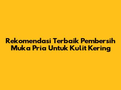 Rekomendasi Terbaik Pembersih Muka Pria Untuk Kulit Kering