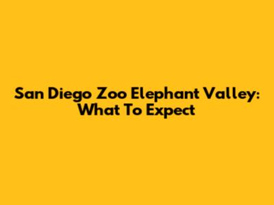 San Diego Zoo Elephant Valley: What To Expect