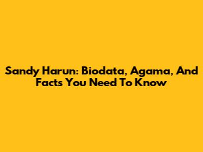 Sandy Harun: Biodata, Agama, And Facts You Need To Know