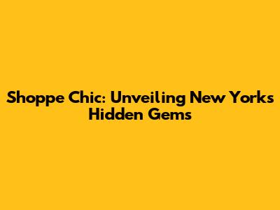 Shoppe Chic: Unveiling New York's Hidden Gems