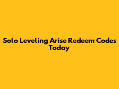 Solo Leveling Arise Redeem Codes Today
