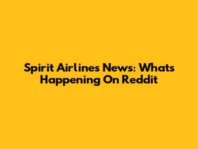 Spirit Airlines News: What's Happening On Reddit