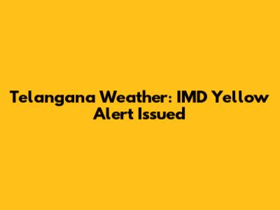 Telangana Weather: IMD Yellow Alert Issued